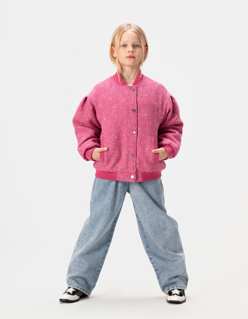 Girls’ pink tweed-look jacket - IKKS