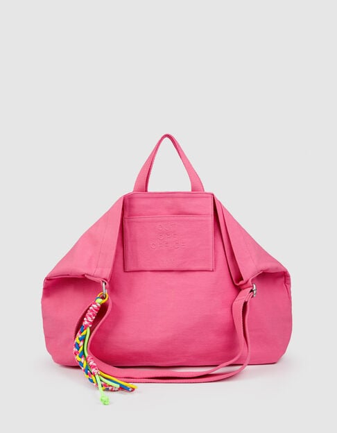 Roze canvas totebag met borduurwerk Dames - IKKS