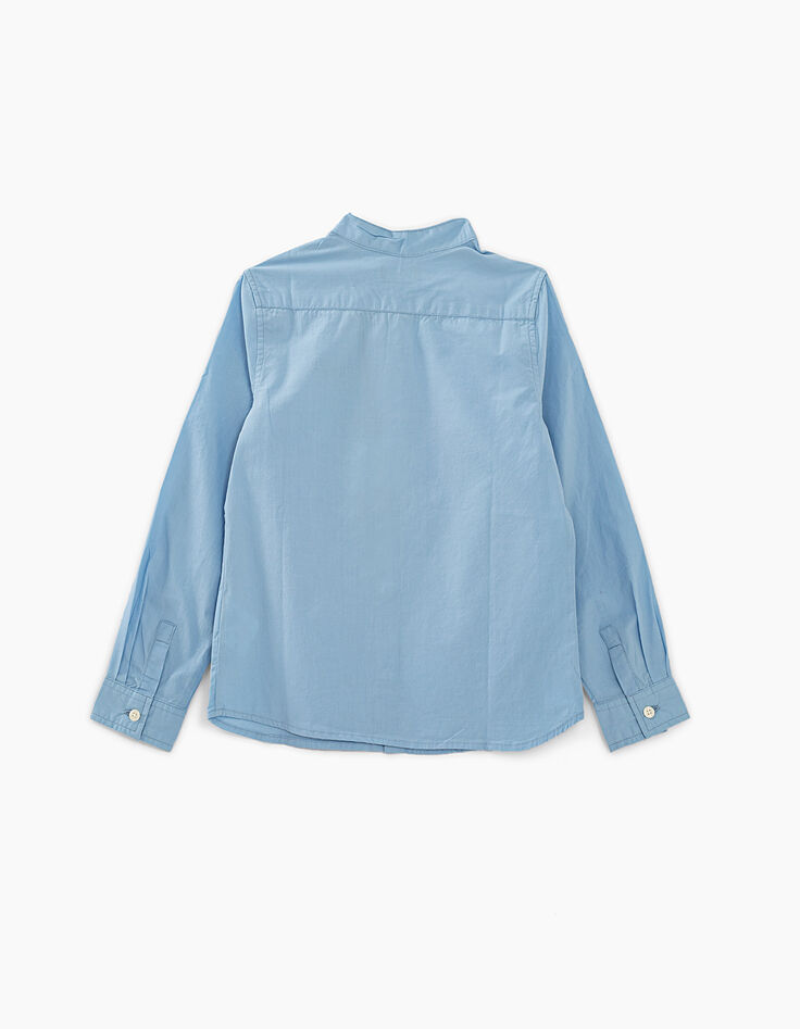 Chemise bleu ciel à col mao garçon -4