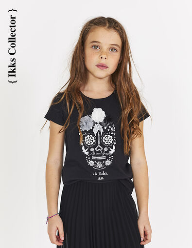 Schwarzes Mädchen-T-Shirt Collector The Rocker - IKKS