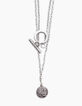 Women’s skeleton medallion multi-strand long necklace-2
