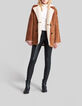Women’s cognac Canadian-style shearling leather coat-1