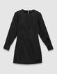 Robe courte noire taffetas satin&eacute; Femme-5