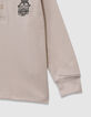 Boys’ white waffle T-shirt with embroidery front and back-4