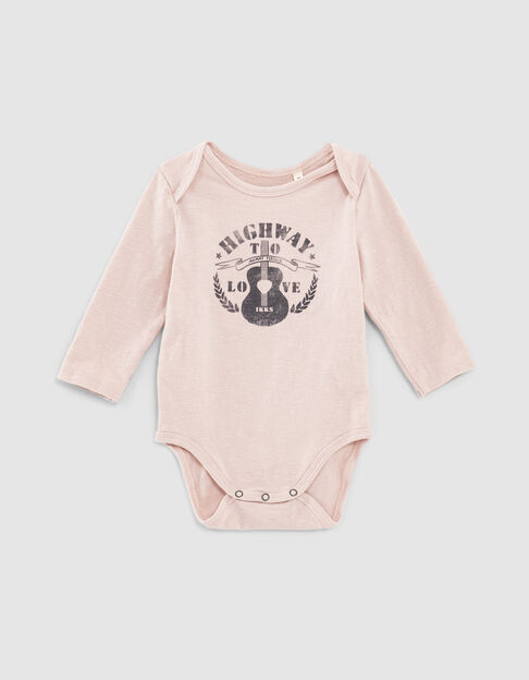 Baby’s light pink guitar graphic organic cotton bodysuit