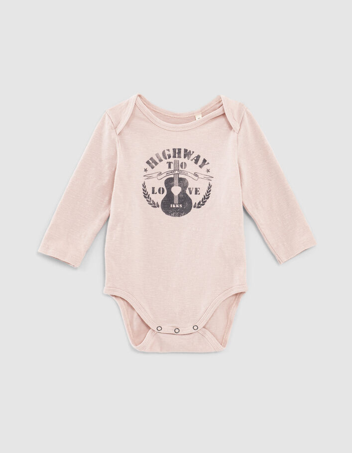 Baby’s light pink guitar graphic organic cotton bodysuit-1