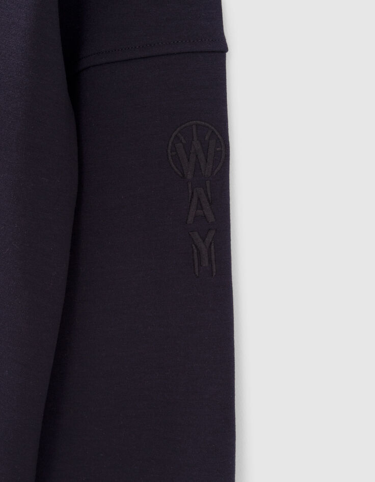 Marineblaues Jungensweatshirt mit Mesh-Details-4