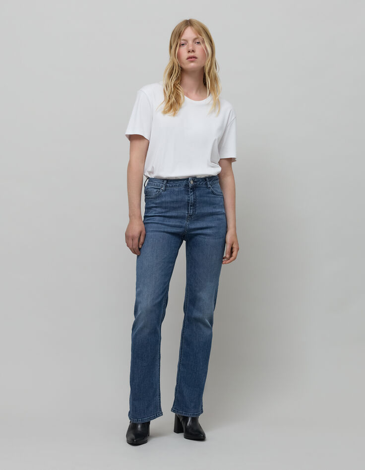 Women's blue green bootcut jeans-2