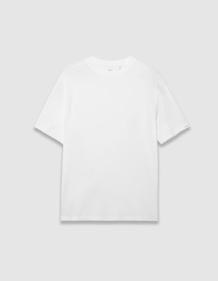 T-shirt blanc col rond manches courtes Homme-5