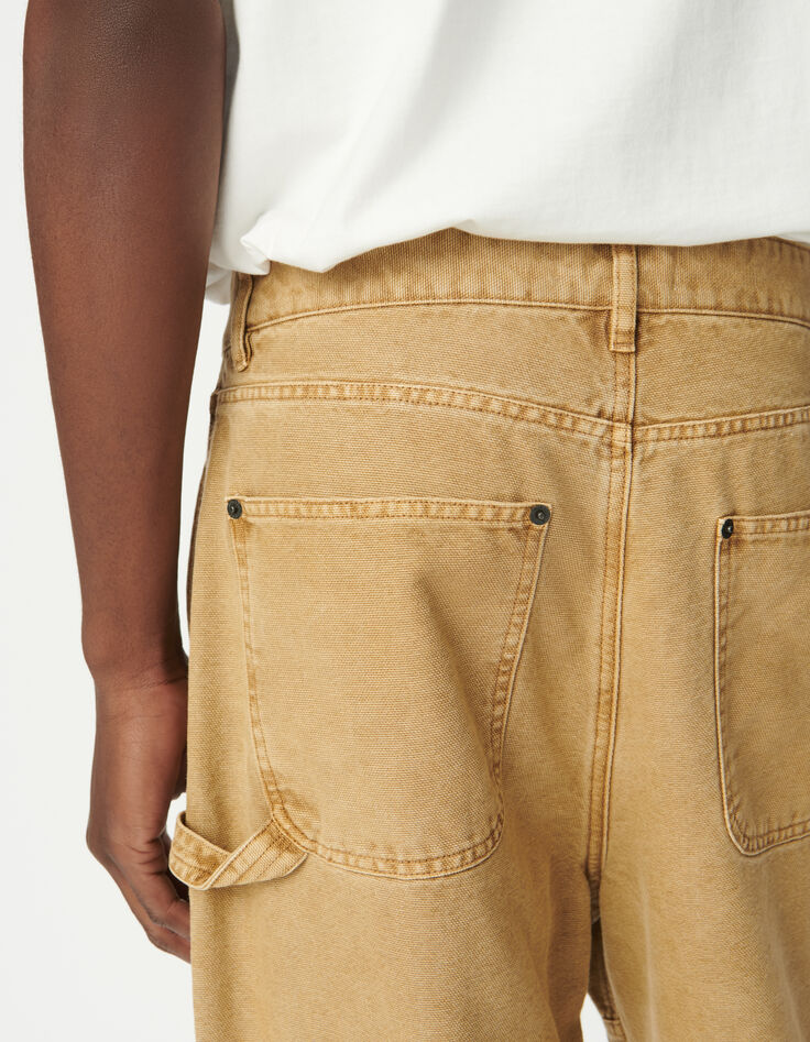 Beige canvas broek timmermansstijl Heren-5