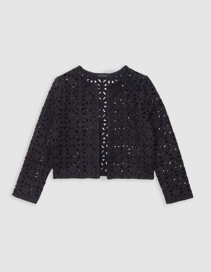 Chaqueta negra macram&eacute; calado-5