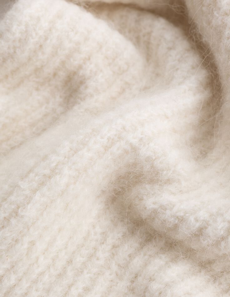 Cardigan blanc cass&eacute; tricot Femme-9