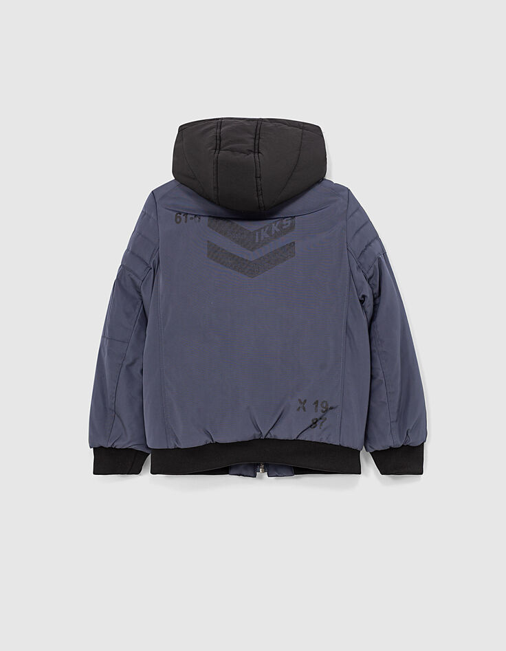 Boys&rsquo; slate bomber jacket with hood facing-5