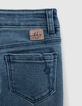 Girls' blue waterless flared jeans with patch pockets-7