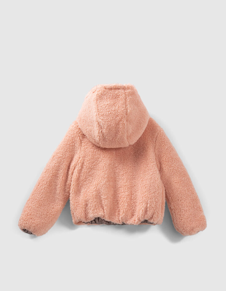 Plumas reversible rosa cobrizo y Sherpa niña-4
