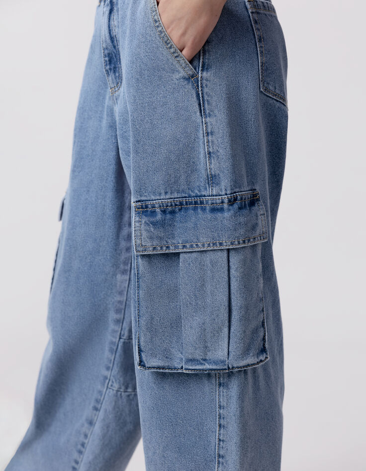Jean BALLOON bleu Waterless poches battle fille-4