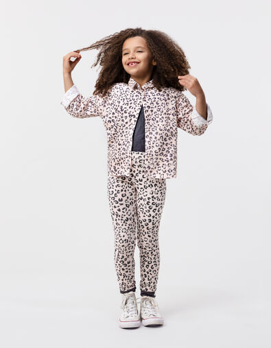 Leggings réversible coton bio rose et léopard fille - IKKS