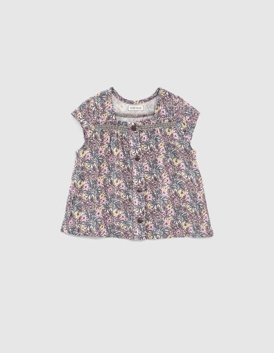 Blouse parme Ecovero® à imprimé végétal bébé fille - IKKS