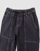 Jean jogger loose noir garçon-4