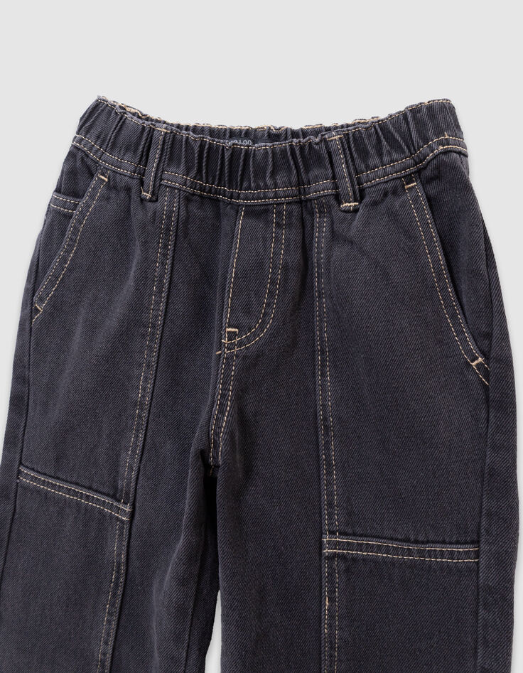 Jean jogger loose noir garçon-4
