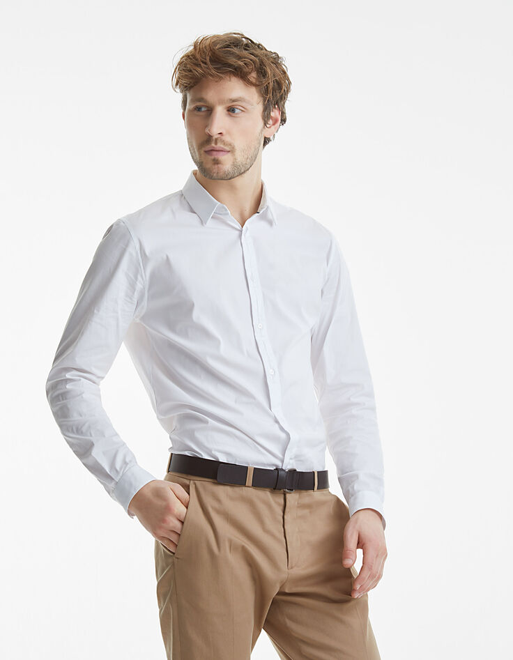 Chemise slim longue tissu Albini® Homme-3