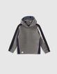 Sweat sport gris avec dos noir garçon-1