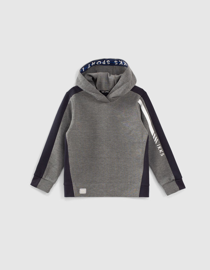 Sweat sport gris avec dos noir garçon-1