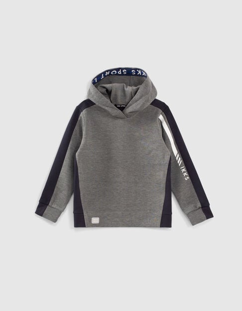 Boys’ medium grey sport hoodie with black back