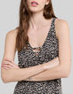 Women&rsquo;s black recycled long dress, rock leopard print-2