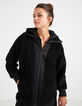 I.Code black Sherpa jacket with zip collar-2