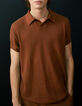 Pure Edition – Men’s amber openwork knit polo shirt-6