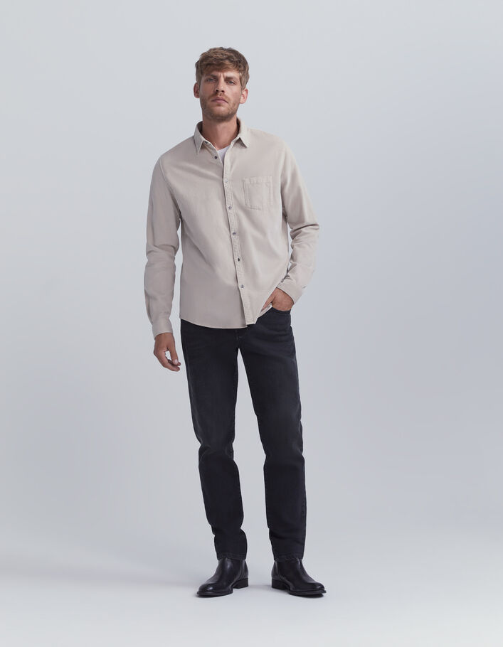Men’s grey needlecord REGULAR shirt-2