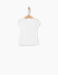 Tee-shirt blanc cassé relief Hello L.A bébé fille-3