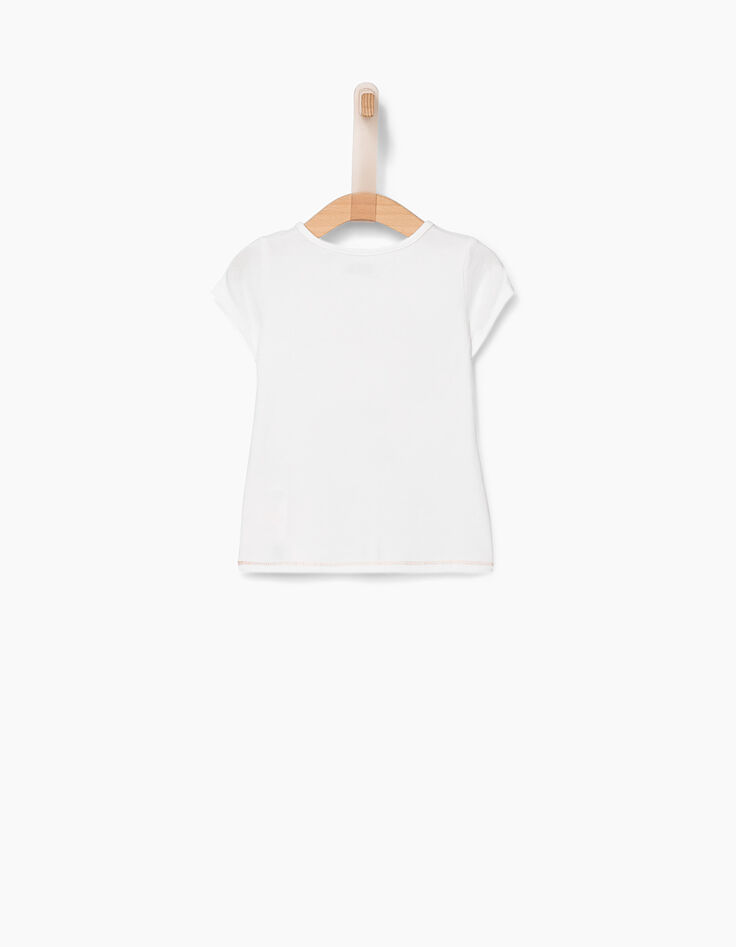 Tee-shirt blanc cassé relief Hello L.A bébé fille-3 Tee-shirt blanc cassé relief Hello L.A bébé fille-3