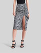 Jupe blanc cassé satinée imprimé python graphique Femme-2