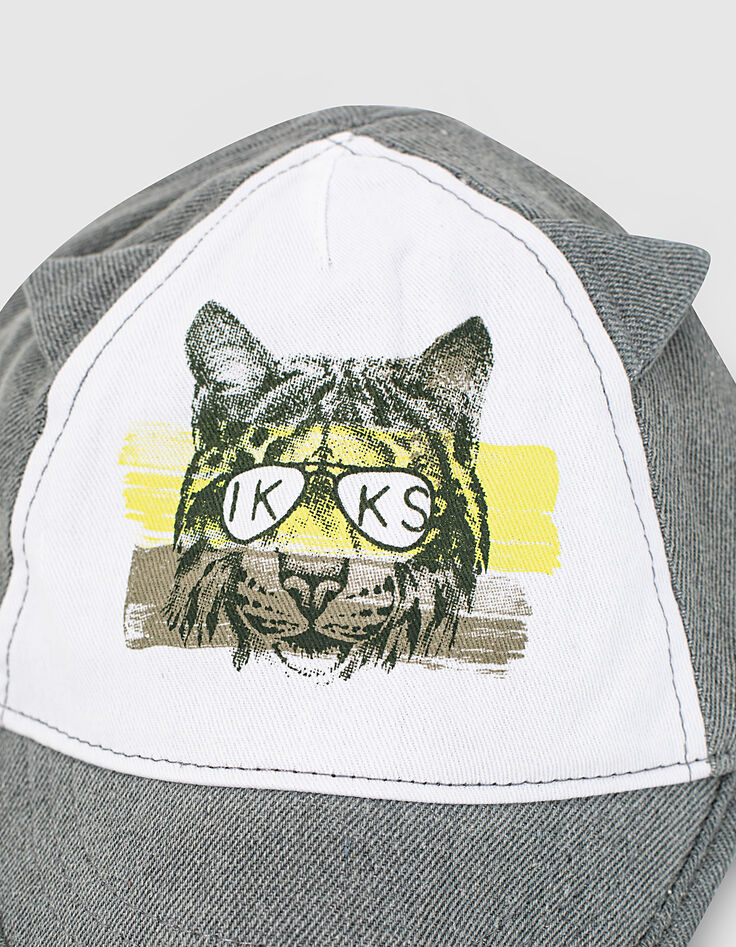 Casquette light grey à visuel lynx bébé garçon -2