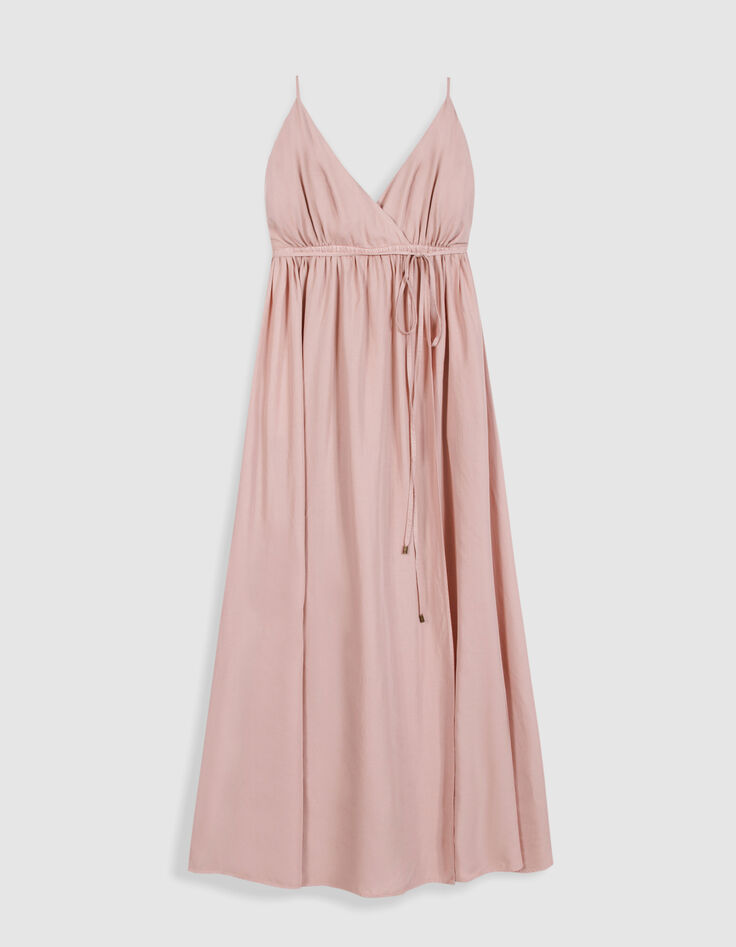 Women's pink long dress with Lyocell&reg; straps-6