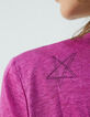 Linnen T-shirt fuchsiaroze sterborduursel dames-5