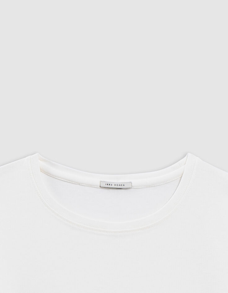 Tee-shirt col rond blanc visuels fruits-3