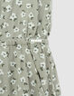 Combishort vert imprimé floral d'été fille-7