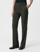 Women’s khaki micro-herringbone suit trousers-2
