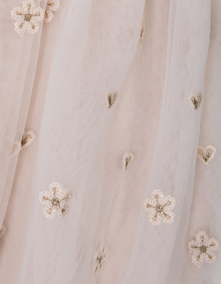 Girl's white tulle midi skirt-7