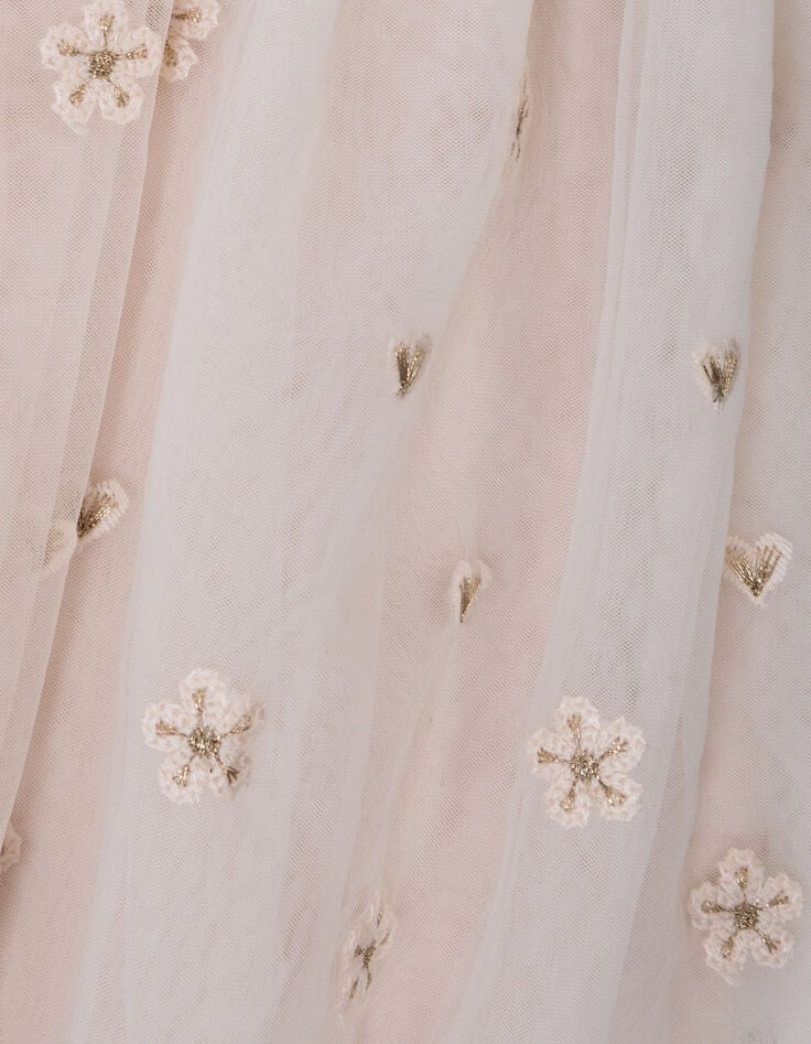 Girl's white tulle midi skirt-7 Girl's white tulle midi skirt-7