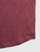 Tee-shirt en lin foil coloris fuchsia femme-4