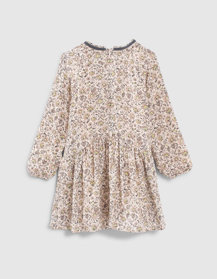 Girls’ beige flower print dress