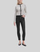 Chaqueta cruda punto piqué rayas negras Mujer-1