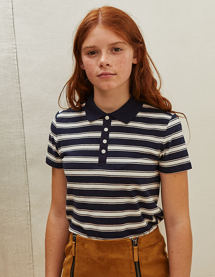 Girls' striped polo shirt - IKKS