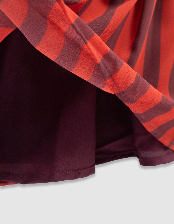 Graues Mädchenpulloverkleid Mischgewebe rote Streifen-8 Graues Mädchenpulloverkleid Mischgewebe rote Streifen-8