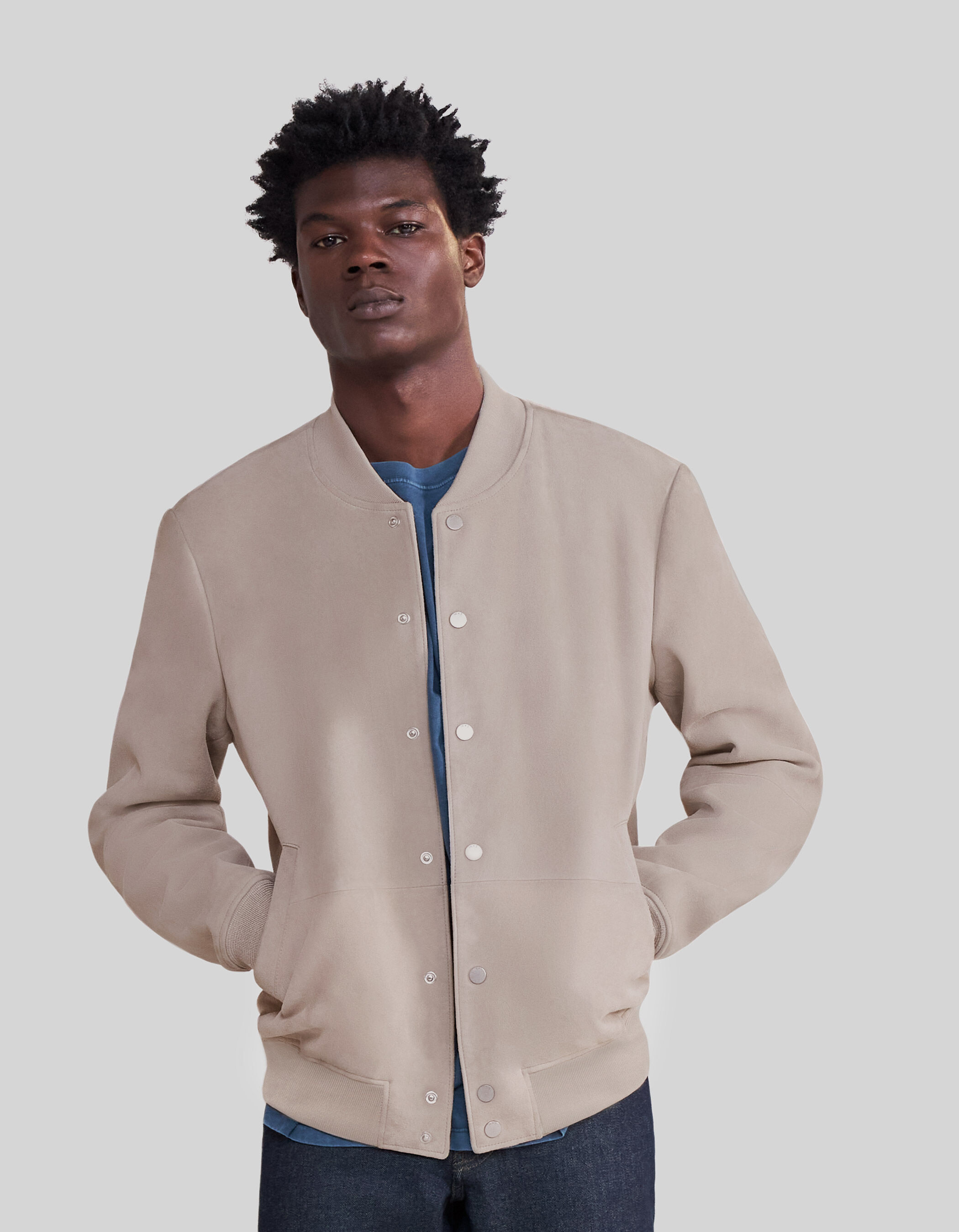Bomber jacket sale button up