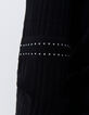 Women’s black knit studded ribbed knit cardigan-4